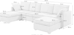 OTTO home Wohnlandschaft »Matti, Modul-Sofa, individuell stellbar, in Cord« modularer 4-Sitzer mit 2 Hockern, weicher Cordbezug