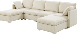 OTTO home Wohnlandschaft »Matti, Modul-Sofa, individuell stellbar, in Cord« modularer 4-Sitzer mit 2 Hockern, weicher Cordbezug