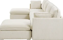 OTTO home Wohnlandschaft »Matti, Modul-Sofa, individuell stellbar, in Cord« modularer 4-Sitzer mit 2 Hockern, weicher Cordbezug