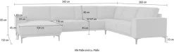 OTTO home Wohnlandschaft »OLAND Struktur fein U-Form, XXL, B: 342 cm, Skandi-Design« Skandi-Design in Struktur, Flachgewebe, Luxus-Microfaser, Boucle