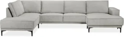 OTTO home Wohnlandschaft »OLAND Flachgewebe U-Form, XXL, B: 345 cm, Skandi-Design« U-Form, 345 cm, Wellenunterfederung, Skandi-Design, Metallfüße