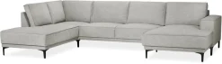 OTTO home Wohnlandschaft »OLAND Flachgewebe U-Form, XXL, B: 345 cm, Skandi-Design« U-Form, 345 cm, Wellenunterfederung, Skandi-Design, Metallfüße