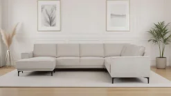 OTTO home Wohnlandschaft »OLAND Cord U-Form, XXL, B: 342 cm, Skandi-Design« Skandi-Design in Struktur, Flachgewebe, Luxus-Microfaser, Boucle