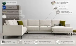 OTTO home Wohnlandschaft »OLAND Cord U-Form, XXL, B: 342 cm, Skandi-Design« Skandi-Design in Struktur, Flachgewebe, Luxus-Microfaser, Boucle