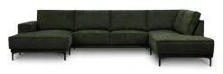 OTTO home Wohnlandschaft »OLAND Bouclé U-Form, XXL, B: 345 cm, Skandi-Design« U-Form, 345 cm, Wellenunterfederung, Skandi-Design, Metallfüße