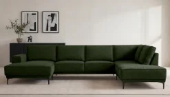 OTTO home Wohnlandschaft »OLAND Bouclé U-Form, XXL, B: 345 cm, Skandi-Design« U-Form, 345 cm, Wellenunterfederung, Skandi-Design, Metallfüße
