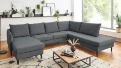 OTTO home Wohnlandschaft »Rekvik U-Form« mit Wellenunterfederung, mit Massivholzfüßen