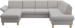 OTTO home Wohnlandschaft »Rochelle, U-Form« optional mit Armteilverstellung, mit Schlaffunktion & Bettkasten