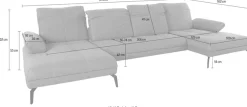 OTTO home Wohnlandschaft »Stenlille Multifunktions-Sofa, U-Form« incl. Sitztiefen-, Kopfteil- und Armteilverstellung