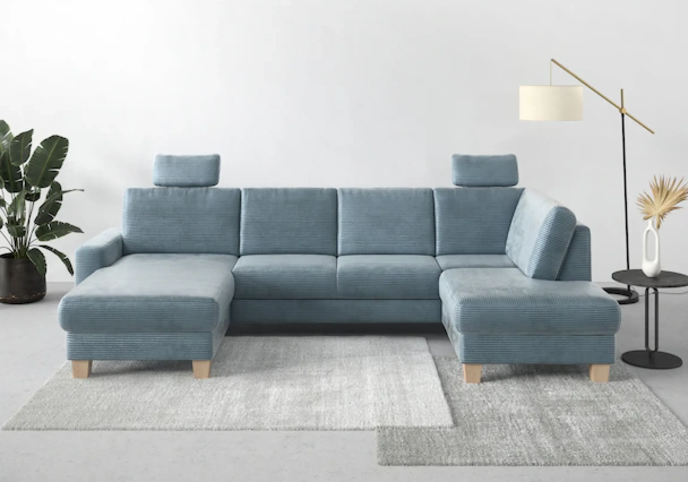 OTTO home Wohnlandschaft »Summer U-Form« mit oder ohne Schlaffunktion und Bettkasten, Cord-Bezug