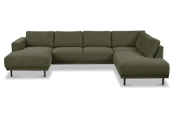 OTTO home Wohnlandschaft »Sveeva, U-Form, XXL, B.310 cm, schwarze Metallfüße« langlebiger Webstoff, mit Wellenunterfederung, viele Farben