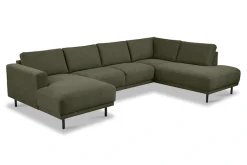 OTTO home Wohnlandschaft »Sveeva, U-Form, XXL, B.310 cm, schwarze Metallfüße« langlebiger Webstoff, mit Wellenunterfederung, viele Farben