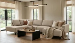 OTTO home Wohnlandschaft »Tournon U-Form, XXL Sofa, Breite 333 cm, Webstoff, Chenille« Designsofa im nordischen Stil, Wellenunterfederung, Metallfüße