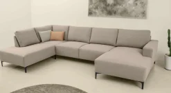 OTTO home Wohnlandschaft »Tournon U-Form, XXL Sofa, Breite 333 cm, Webstoff, Chenille« Designsofa im nordischen Stil, Wellenunterfederung, Metallfüße