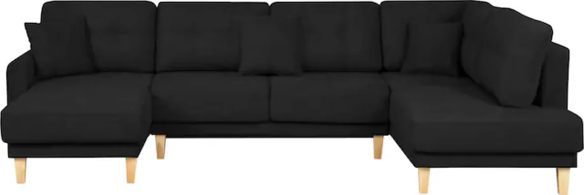 OTTO home Wohnlandschaft »TRIPLO U-Form wahlweise mit Schlaffunktion, B/T/H: 310/192/90 cm« Schlafsofa, auch mit Bettkasten, Steppung im Rückenkissen