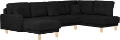OTTO home Wohnlandschaft »TRIPLO U-Form wahlweise mit Schlaffunktion, B/T/H: 310/192/90 cm« Schlafsofa, auch mit Bettkasten, Steppung im Rückenkissen