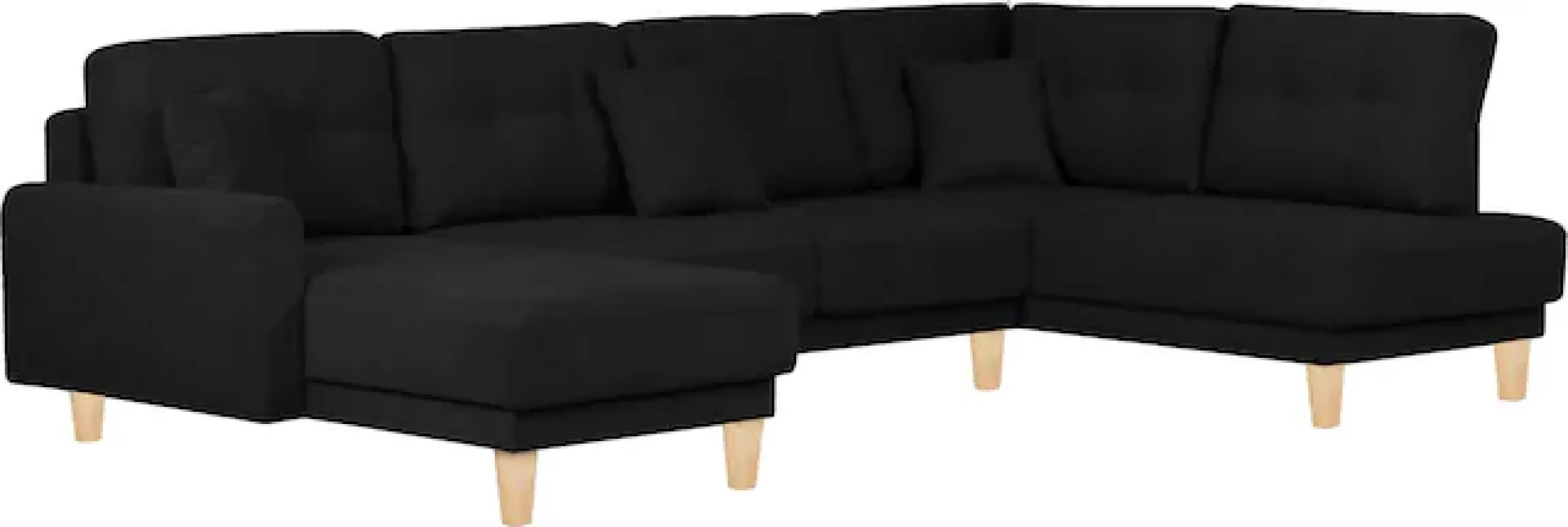 OTTO home Wohnlandschaft »TRIPLO U-Form wahlweise mit Schlaffunktion, B/T/H: 310/192/90 cm« Schlafsofa, auch mit Bettkasten, Steppung im Rückenkissen