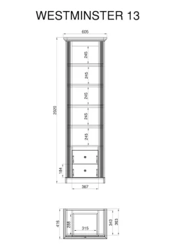 OTTO home Wohnwand »Westminster, Anbauwand im Landhausstil, Komplettset, Wohnzimmer-Set« Set, 4 Stk. tlg.