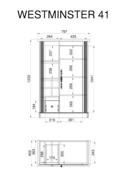 OTTO home Wohnwand »Westminster, Anbauwand im Landhausstil, Komplettset, Wohnzimmer-Set« Set, 3 Stk. tlg.
