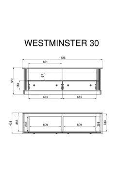 OTTO home Wohnwand »Westminster, Anbauwand im Landhausstil, Komplettset, Wohnzimmer-Set« Set, 4 Stk. tlg.