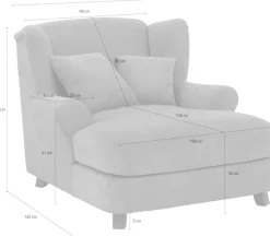 OTTO home XXL-Sessel »Oase, B: 120 cm, Sitzhöhe: 50 cm - OTTO. Verlässliche Qualität.« Loungesessel mit 2 Zierkissen & Massivholzfüße