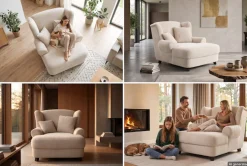 OTTO home XXL-Sessel »Oase, B: 120 cm, Sitzhöhe: 50 cm - OTTO. Verlässliche Qualität.« Loungesessel mit 2 Zierkissen & Massivholzfüße