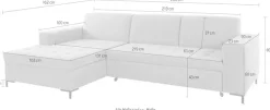 OTTO products Ecksofa »Grazzo, zeitlos & elegant, moderne Sitzheftung, Breite 266cm, L-Form« hochwertige Stoffe aus recyceltem Material, Steppung im Sitzbereich
