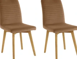 OTTO products Esszimmerstuhl »Alessja« (Set) 2 Stk.Bezug aus Microfaser, Gestell aus Eiche Massivholz