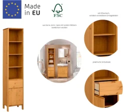 OTTO products Hochschrank »Jorrick« Breite 40 cm, Massivholz Kiefer mit Bio Öl/Wachs behandelt