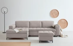 OTTO products Hocker »Grazzo« hochwertige Stoffe aus recyceltem Material, Steppung im Sitzbereich