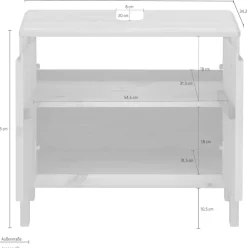 OTTO products Waschbeckenunterschrank »Jorrick« Breite 60 cm, Kiefer mit Bio Öl/Wachs behandelt, Siphonausschnitt