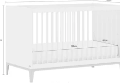 PAIDI Babybett »CUTIE LEA in Weiß, verschiedene Größen, Kinderbett« Off-White, Massivholz-Sprossen, 4-fach höhenverstellbares Gitterbett