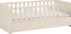 PAIDI Babybett »LITTLE SNU 70x140cm in Beige oder Weiß, umbaubares Bodenbett« Kinderbett mit Rausfallschutz aus Massivholz, langlebiges Gitterbett