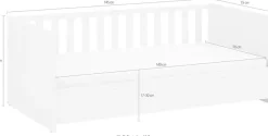 PAIDI Babybett »LITTLE SNU 70x140cm in Beige oder Weiß, umbaubares Bodenbett« Kinderbett mit Rausfallschutz aus Massivholz, langlebiges Gitterbett