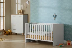 PAIDI Babybett »LITTLE SNU 70x140cm in Beige oder Weiß, umbaubares Kinderbett« Gitterbett 4-fach höhenverstellbar, entnehmbare Sprossen, Juniorbett