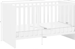 PAIDI Babybett »LITTLE SNU 70x140cm in Beige oder Weiß, umbaubares Kinderbett« Gitterbett 4-fach höhenverstellbar, entnehmbare Sprossen, Juniorbett