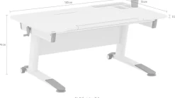 PAIDI Kinderschreibtisch »JARO in Weiß, mitwachsend & ergonomisch« höhenverstellbarer Schülerschreibtisch, Platte bis 20° neigbar