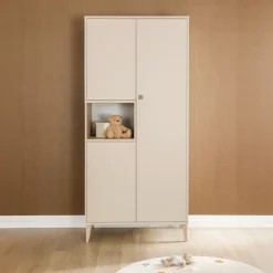 PAIDI Kleiderschrank »MILA & BEN Steiff by PAIDI in Beige, 3 Türen mit Push-to-open« inkl. Kleiderstangen und Einlegeböden, Massivholz-Füße, Soft-Close