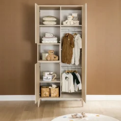 PAIDI Kleiderschrank »MILA & BEN Steiff by PAIDI in Beige, 3 Türen mit Push-to-open« inkl. Kleiderstangen und Einlegeböden, Massivholz-Füße, Soft-Close