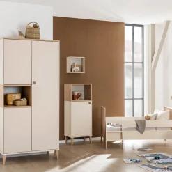 PAIDI Kleiderschrank »MILA & BEN Steiff by PAIDI in Beige, 3 Türen mit Push-to-open« inkl. Kleiderstangen und Einlegeböden, Massivholz-Füße, Soft-Close