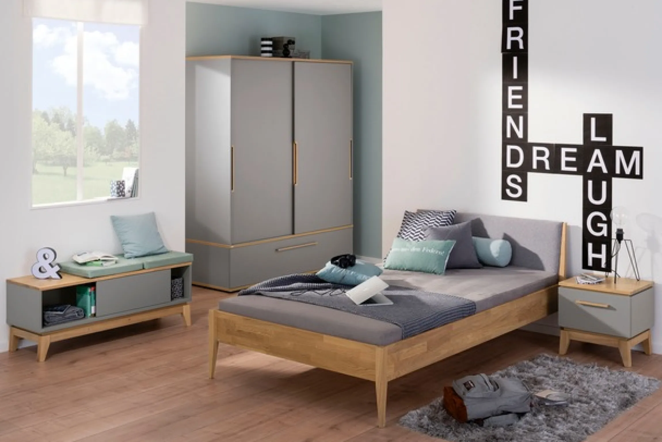 PAIDI Nachtkommode »STIENE in Beige oder Grau, Schublade mit Soft-Close« B/H/T ca. 48/47/40cm,moderner und langlebiger Nachttisch mit Massivholz, geprüfte Qualität