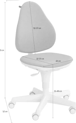 PAIDI Schreibtischstuhl »JOOKI S aus pflegeleichtem Mikrofaser, ergonomisch mitwachsend« () höhenverstellbarer Kinderstuhl, 360° Drehstuhl, 80 Kg Tragkraft