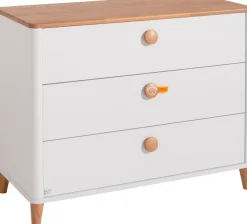 PAIDI Schubkastenkommode »LOTTE & FYNN Steiff by PAIDI, 3 Schubladen mit Soft-Close« Weiß mit Eiche Massivholz, langlebige Kommode, Wickeltisch