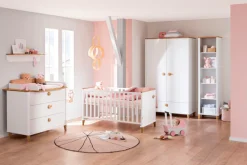PAIDI Schubkastenkommode »LOTTE & FYNN Steiff by PAIDI, 3 Schubladen mit Soft-Close« Weiß mit Eiche Massivholz, langlebige Kommode, Wickeltisch
