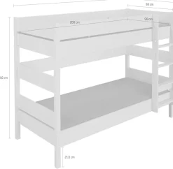 PAIDI Spielbett »TIAGO in verschiedenen Größen und Farben, Etagenbett mit Leiter« Höhe 160 / 180 cm, 2 Liegeflächen - je 120kg Tragkr., 5 Jahre Garantie,Rausfallschutz, geprüfte Sicherheit, umbaubares Bett mit Massivholz
