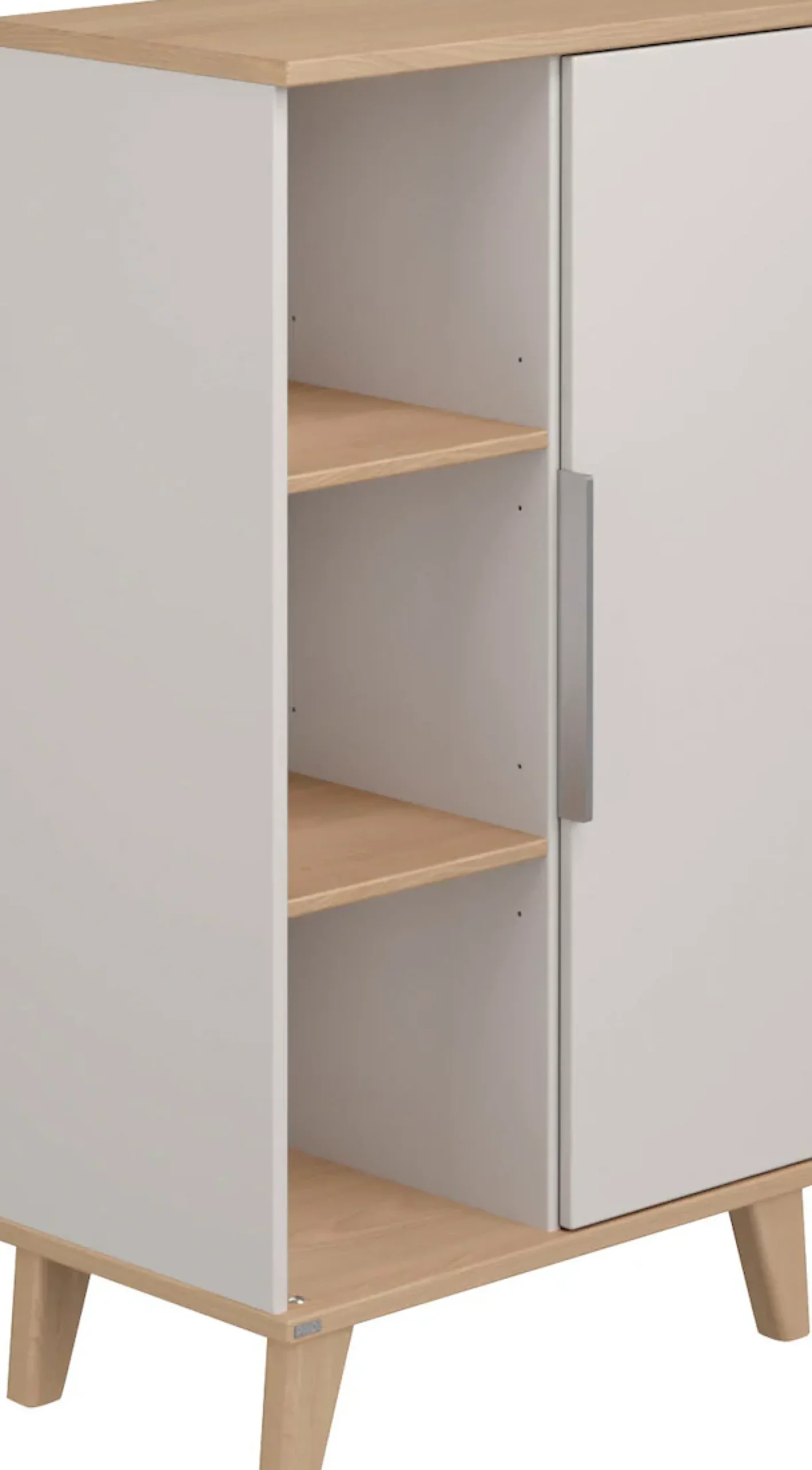 PAIDI Standregal »FIENE in Grau mit Tür und 6 Fächern, 66x120x40cm« stabiles und langlebiges Regal aus Holz, Tür links/rechts montierbar