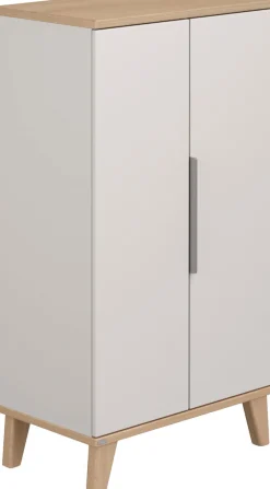 PAIDI Standregal »FIENE in Grau, 2 Türen mit Soft-Close, 6 Fächer« stabiles und langlebiges Regal aus Holz, geprüfte Qualität