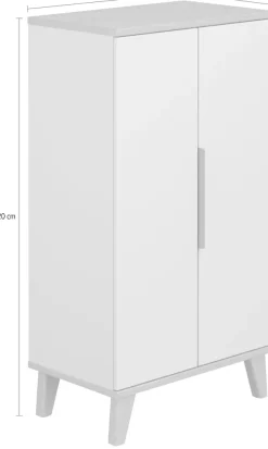 PAIDI Standregal »FIENE in Grau, 2 Türen mit Soft-Close, 6 Fächer« stabiles und langlebiges Regal aus Holz, geprüfte Qualität