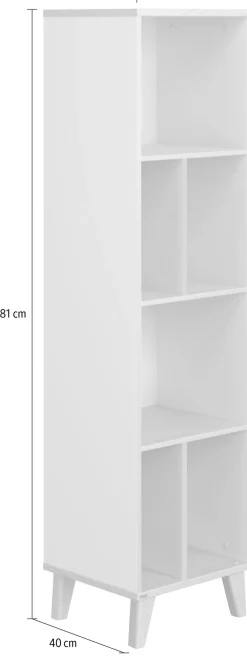 PAIDI Standregal »FIENE in Grau mit 6 offenen Fächern, 48x181x40cm« stabiles und langlebiges Regal aus Holz, geprüfte Qualität
