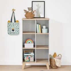 PAIDI Standregal »FIENE in Grau mit 6 offenen Fächern, 66x120x40cm« stabiles und langlebiges Regal aus Holz, geprüfte Qualität